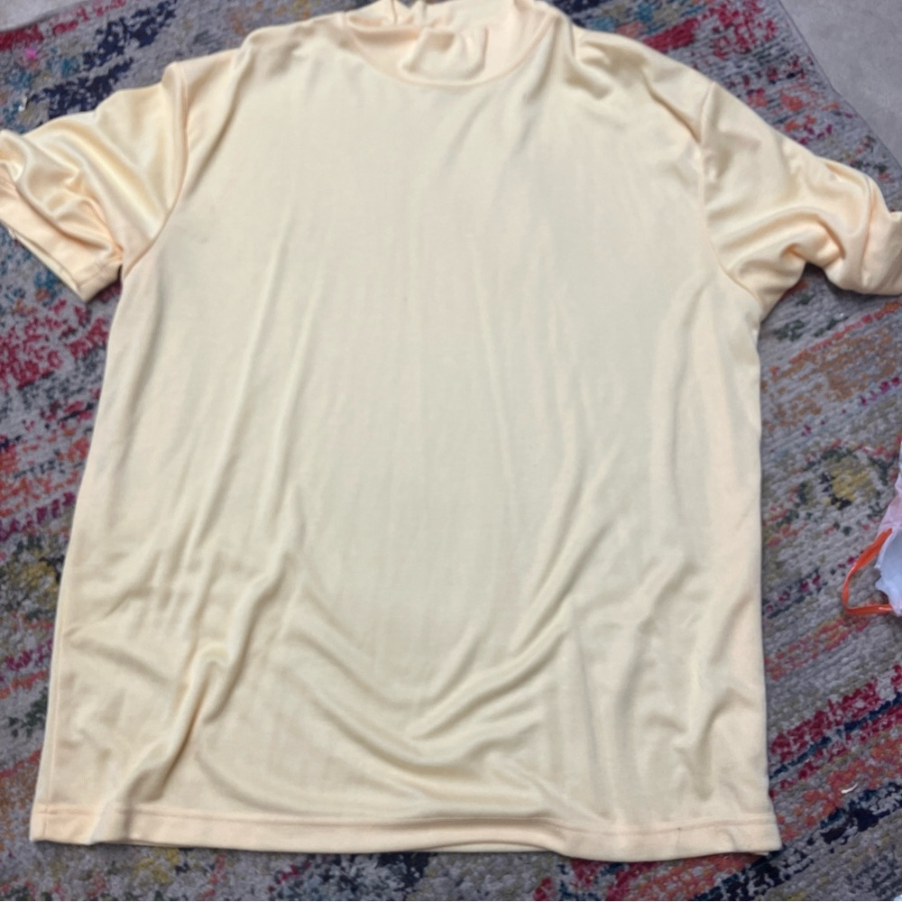 Irvine Park Mens XL yellow spring  Ribbed Mock Neck Pullover Knit Shirt